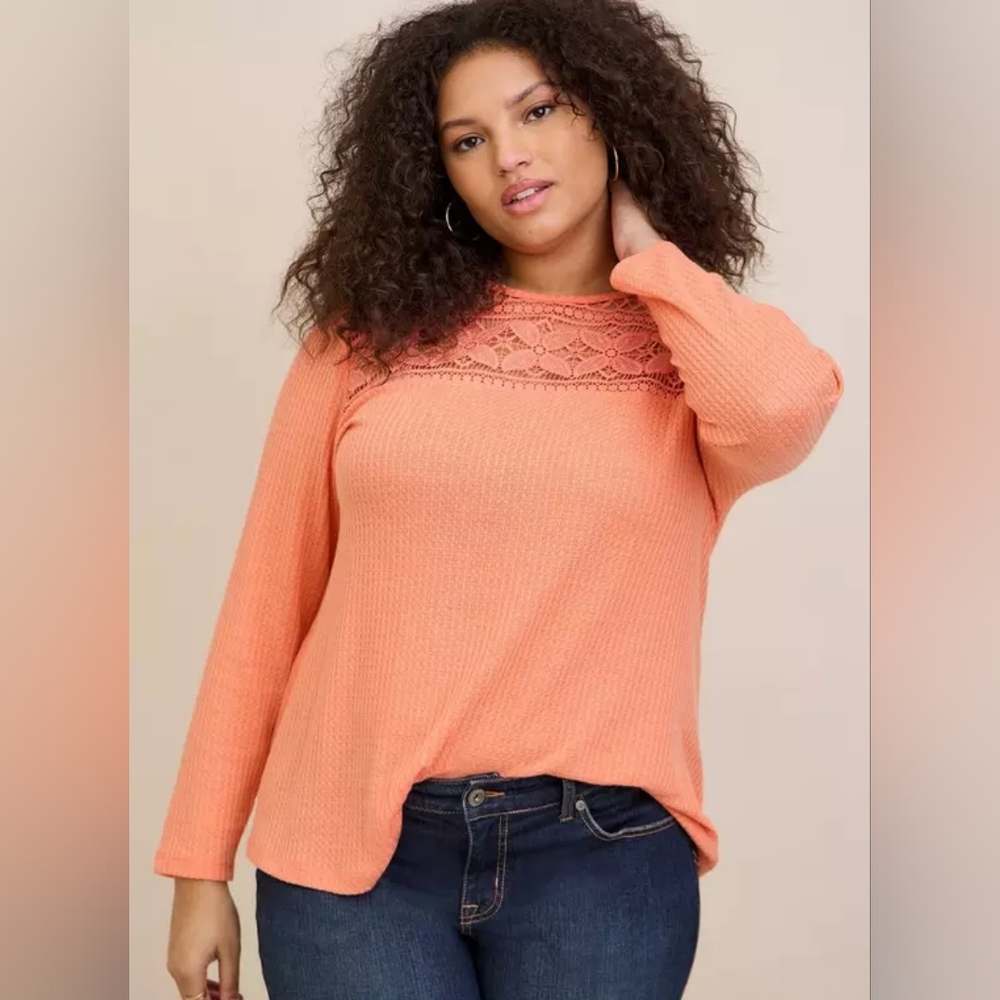 Lace Detail Orange Top